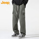 Jeep (JEEP) Casual Pants Men's Spring and Autumn Straight Leg Loose Pants Men's Trendy Overalls Men's Pants Military Green XL
