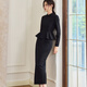 Roeyshouse LOI Temperament Temperament Black Treetted For Women Spring New Fashion Top Jirt Twip Two-Piece Set 10975 Black L