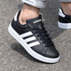 阿迪达斯（adidas）NEO男鞋秋冬季新款三条纹小白鞋轻便休闲鞋低帮运动鞋学生板鞋 GW9196黑色/白 44 (270mm)