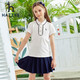HAZZYS brand children's clothing for girls summer new style elastic breathable simple slimming classic lapel short-sleeved polo shirt navy 130