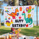 Tribu yuan 2nd anniversaire décoration garçons, enfants, garçons, filles, bébés 2 ans 1345 Mur de fond Affiche de tissu suspendu décoration d'un an
