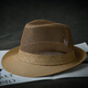 Соломка соломенной шляпы Мужская шляпа Sun Summer Outdoor Sun Shrotect Hat Hatesables Panama Top Hat Hat Hat Cool Hat Deep Khaki L Size (Окружность головы: около 60 см)