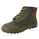 3531 three-proof nano-puncture-proof Jiefang shoes waterproof and oil-proof construction site labor protection shoes migrant workers high-top canvas shoes men military green high-top puncture-proof size 39 [suggested to take a small size]