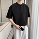 Heavy heavy cotton Henry shirt short-sleeved T-shirt men's summer American retro trend ins loose casual Henry neck T-shirt white XL (recommended 151Jin[Jin equals 0.5 kg]-170Jin[Jin equals 0.5 kg])