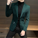 Soul Suit Men's Spring and Autumn Korean Slim Suit Jacket Men's Casual Business Formal Top Trendy Coffee XL - Size is one size smaller [110-120Jin[Jin equals 0.5 kg]]