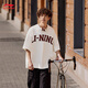 Li ning t-Shirt Männer und Frauen Pullover Einfacher gedruckter runder Nacken kurzärmeliges Sport Top AHSU653 Off-White-1 XL