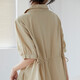 
October mother maternity dress summer new style outer shirt collar short sleeve mid-length dress large size maternity dress apricot color