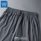 Jeanswest Ice Silk Casual Hosen Herren Sommer Dünnes Mesh Elastizität Spleißen großer Sportklima -Hosen Herrenhosen BZH9226 Straight Grey L.