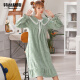 Tessgus pajamas for women in autumn and winter thickened coral velvet nightgown princess style sweet and cute flannel home wear long maternity skirt fruit green M