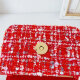 Wei Shilian [same as Tik Tok] 2024 new fashionable princess handbag Internet celebrity little girl mini versatile crossbody bag 9756 white flowers and red