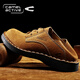 Kamel Dynamische Frühlings- und Herbstleder Leder mit großem Kopf aus Lederschuhen Herren atmungsaktiven Low-Top-Arbeitsschuhen Outdoor-Sport und lässige Schuhe hellbraun (Top-Layer Cowhide) 8815 41 Standard Lederschuhe Größe