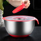 GNAS Silicone Bottom Egg Baking Baking 304 Basin en acier inoxydable Cuisine ménageuse avec poignée approfondissant les éclaboussures et le couvercle du bassin de pétrissage [diamètre de 16 cm, 1,5 L de capacité]