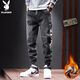 Джинсы Playboy (PLAYBOY) мужские леггинсы брюки мужские осенне-зимние повседневные комбинезоны модные брюки небольшого кроя мужские тонкие утолщенные мужские брюки