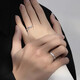 MZMZ Platinum Pairing Ring Maixiang Happy Pt950 Platinum Couple Ring Birthday Anniversary Gift for Girlfriend Light Luxury Style-Maixiang Happy Couple Ring