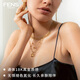 FENS Jewelry 18K Gold Necklace Women's Inlaid Citrine Topaz Neck Jewelry Birthday Gift 1 Carat