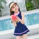 Lantao children's large size swimsuit cute little public swimming hot spring size children's one-piece swimsuit blue M