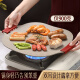 Shining high-quality medical stone baking pan, cassette stove barbecue plate, household barbecue pot, teppanyaki, outdoor camping barbecue plate, non-stick gas medical stone non-stick baking pan: with anti-scalding earmuffs 37cm