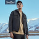 Jinlilai [avec laine] Veste pour le fil de poche floral à la mode masculine Double Pocket Pocket For Men Urban Casual Wool Veste BJ Dark Grey-78 L