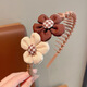 BARY REEF children's brown hairband girls with teeth non-slip girls 2024 new style headset hair card headband baby headband women's dark coffee rabbit ears