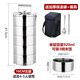 Luosu 304 stainless steel insulated lunch box bucket stainless steel anti-spill large capacity student lunch box lunch box 304 thick version five layers + tableware + black bag