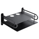 Wall shelf for set-top boxes and routers. Black TV set-top box shelf. Wall-mounted rack. Tray storage rack. Router bracket storage box. No punching. Punch-20*15cm mini black style.
