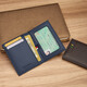 Williampolo Kaiser Paul Exquisite Small Card Bag für Männer mit echtem Leder -Führerschein für Führerschein Kartenschublade Vatertagsgeschenk für Papa Blue Cross Muster