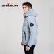 
Sherron off-season down jacket men's short loose autumn and winter jacket hooded fashionable and versatile sports and casual 12605 Mist Blue 3XL