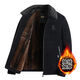 Chenille Velvet Jacket Dad's Winter Middle-aged and Elderly Cotton Clothes Men's Thickened Grandpa Jacket for the Elderly Black R Label Lapel Velvet Thickening 175 Recommended 95-115 Jin Jin equals 0.5 kg