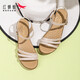 
Red Dragonfly Sandals Female Fairy Style New Summer Shoes with Skirt Students' Versatile Wedge Sandals Women's Shoes WTK9194 Beige 36