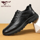 Septwolves leather shoes men's shoes autumn and winter men's genuine leather shoes business casual shoes black pure cowhide sports shoes 0639 black 40 leather shoe size