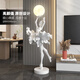 Palm tree Italian abstract sculpture floor lamp ballet girl art large ornament hotel lobby beauty salon entrance decoration ballet girl floor lamp-black gold/height 95cm