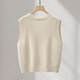 Sibaishe V-neck vest 2026 spring new women's simple style loose style single-breasted short vest