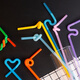UO disposable straws bendable plastic for baby and children's food art straws 200 pieces UO-8291