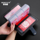 Montboska Bag Real Cow Wide Long Card Card Card clip para hombres y mujeres múltiples clips de tarjetas para tarjetas para clips de tarjetas de presentación para documentos en un marrón [ranuras largas de 102 tarjetas]