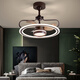 Benlanu Fan Lights Ceiling Fan Lights Living Room Household Simple Modern Fan Lights Restaurant Ceiling Integrated Pendant with Electric Fan 1283A White Ceiling Model + Change Light