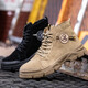 
Jiuzhou War Wolf High-top Labor Protection Shoes Men's Anti-Smash Anti-Puncture Anti-Scald Welding Boots Anti-Slip Anti-Wear Autumn and Winter Work Shoes 698 Khaki [Reverse Fleece Cowhide] Steel Toe 41