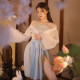 
Fee et moi women's pajamas sexy suit role play uniform seductive short skirt secretary uniform maid battle robe 6198 lace spliced ​​retro pleated suspender skirt + pants