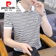Pierre Cardin Ice Seide Kurzärärmelte T-Shirt Herren Sommer 2025 Neues Kragen Striped Polo Shirt T-Shirt Trendy Herren lässige Kleidung Y6626 Grau 2xl