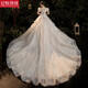 Vestido de novia de decoración roja 2025 Nueva novia Retro Princesa Ceremonia Francesa Principal vestido de novia Light Champagne Trellis m