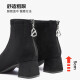 Yierkan Women's Shoes Thick Heel Short Boots Women's Korean Style Versatile Ankle Boots Student Suede Women's Boots Comfortable Fashion Boots Y751ZM49253W Black 37