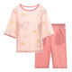 
Tingguagua Dingguagua Children's Pajamas Summer Thin Girls Pure Cotton Short Sleeve Set Girls Home Clothing Pink 130