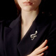 Ancient music note brooch, high-end women's light luxury corsage, exquisite niche pin fixed buckle, suit coat, scarf buckle X157 golden note brooch