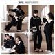 Slim and beautiful couple pajamas for women in autumn and winter coral velvet thickened cardigan loose flannel pajamas pants men's home clothing set M9871 M women