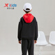 XTEP children's clothing, unisex, small, medium and large children's sports sweatshirts, fashionable casual knitted suits, pure black (men's style) 160 cm