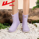 Pull-back rain boots for women, waterproof fashionable rain boots for women, adult outer wear, mid-tube rubber shoes, soft-soled water shoes for catching the sea, Taro Purple|013 38