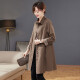 LEDIALYI 2023 Spring and Autumn New Women's Fashion Korean Style Casual Middle-aged Small Windbreaker Jacket Women's Medium Long Coat Brown XL (Recommended 125-140 Jin [Jin equals 0.5 kg])