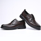 Goodba Ye first-layer cowhide men's casual leather shoes genuine leather business leather shoes men's lace-up formal shoes soft leather round-toe men's shoes dark brown 40