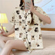 
Yipaila summer pajamas women's three-piece cardigan short-sleeved milk silk spring and summer thin cute cartoon home clothing set WZL-1478# cute puppy M[suggested 80-100Jin[Jin equals 0.5 kg]]