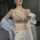 
JERRIE MOCK summer thin markless underwear for women, small breasts gathered and closed, anti-sagging adjustment bra, lace sexy bra, 22W4865 gray purple set, 80/36ABC [water drop cup about 1cm]