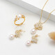 OLIVEIRA Freshwater Pearl Pendant Ring Earrings Christmas Tree Three-piece Set 1238 S925 Silver Gold Plated